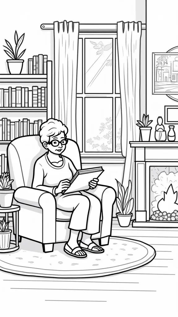 coloring pages grandma